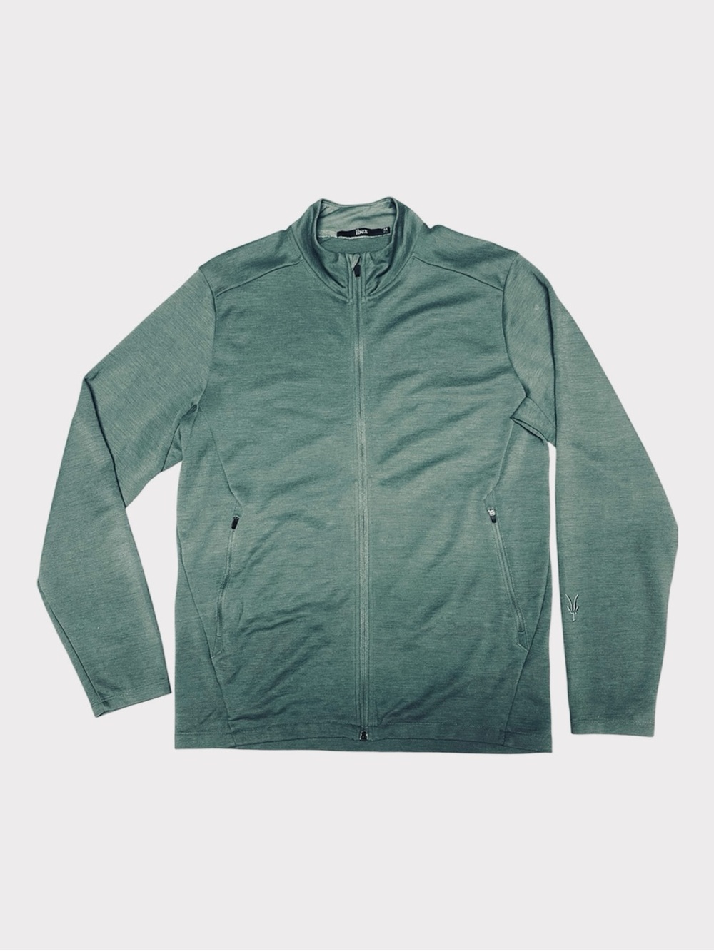 Ibex Merino Wool Shak Lite Full Zip Knit Layer Sweater Jacket Pockets Teal Green - Picture 2 of 13